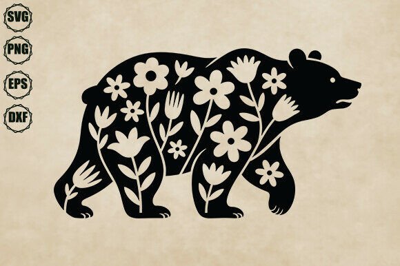 Bear Svg, Floral Bear
