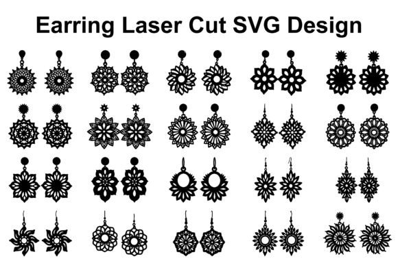 Bohemian Floral Earrings SVG