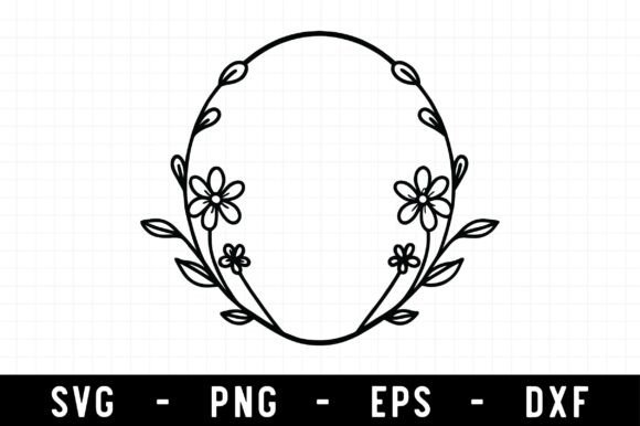 Circle Floral Wreath Svg, Wreath Svg