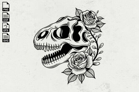 Dinosaur Svg, Floral Dinosaur Svg