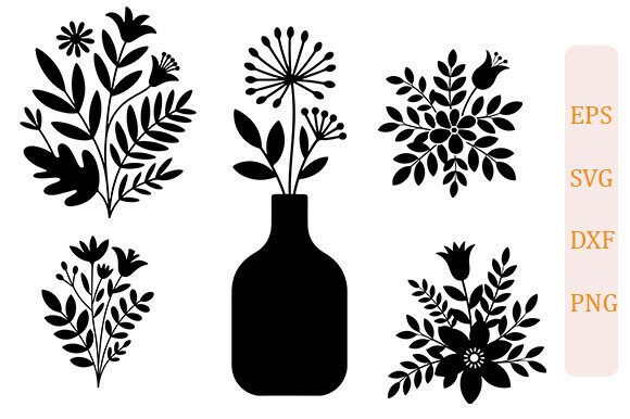 Floral Bouquet SVG PNG Set