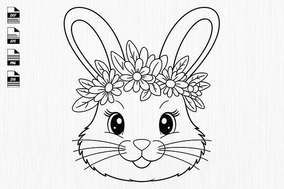 Floral Bunny Svg, Easter Bunny