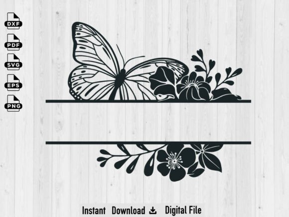 Floral Butterfly SVG for Cricut Files
