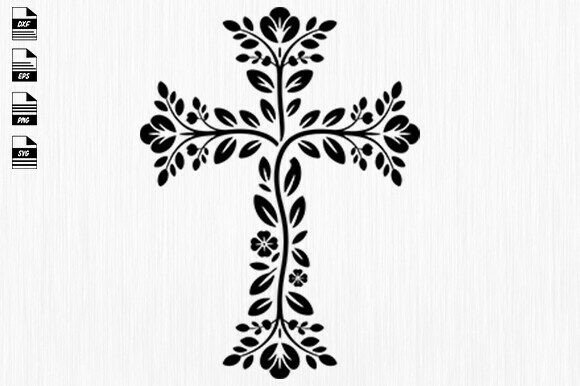 Floral Cross Svg, Christian Flower