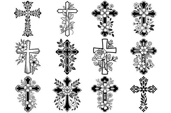 Floral Cross Svg, Christian Flower Bundle