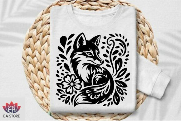 Floral Fox SVG- 02 Design