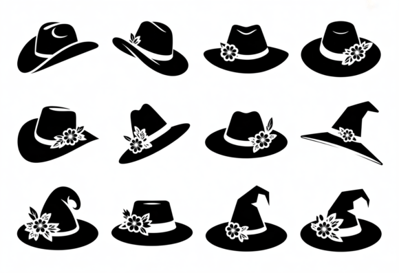 Floral Hats SVG Bundle Clipart