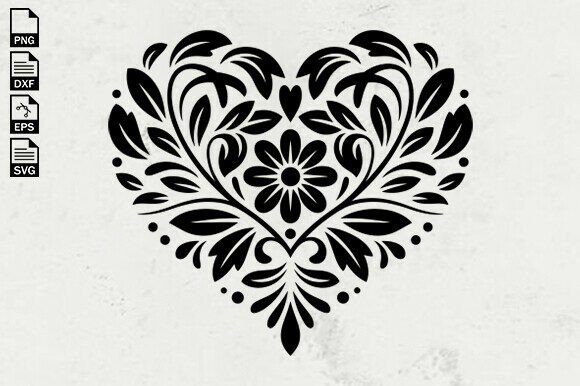 Floral Heart SVG, Heart Wreath Svg