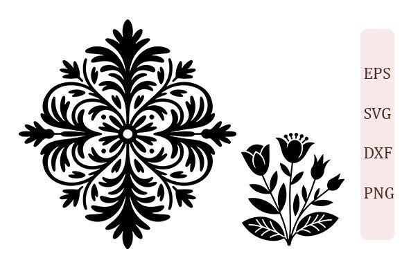 Floral Ornament SVG PNG Set