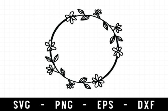 Floral Wreath Svg, Circle Frame Svg