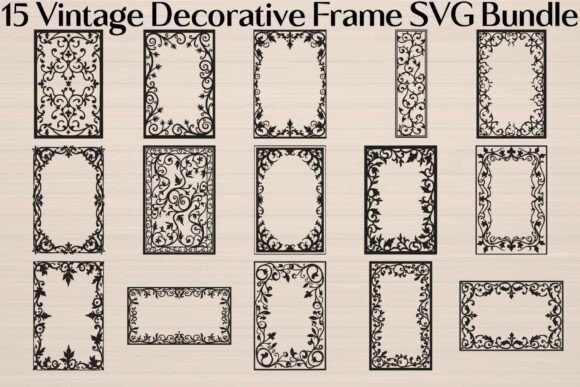 Vintage Floral Border SVG Bundle