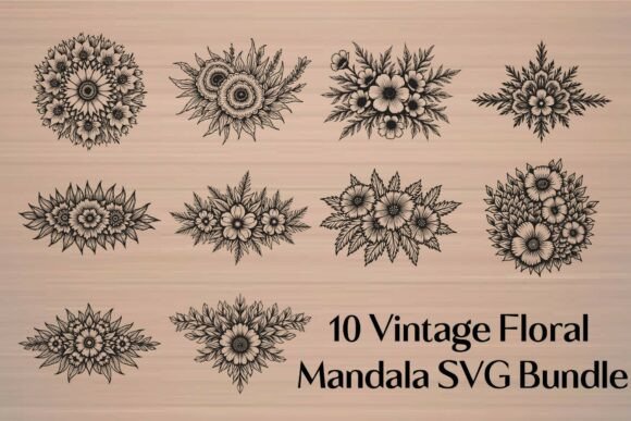 Vintage Floral Mandala SVG Bundle